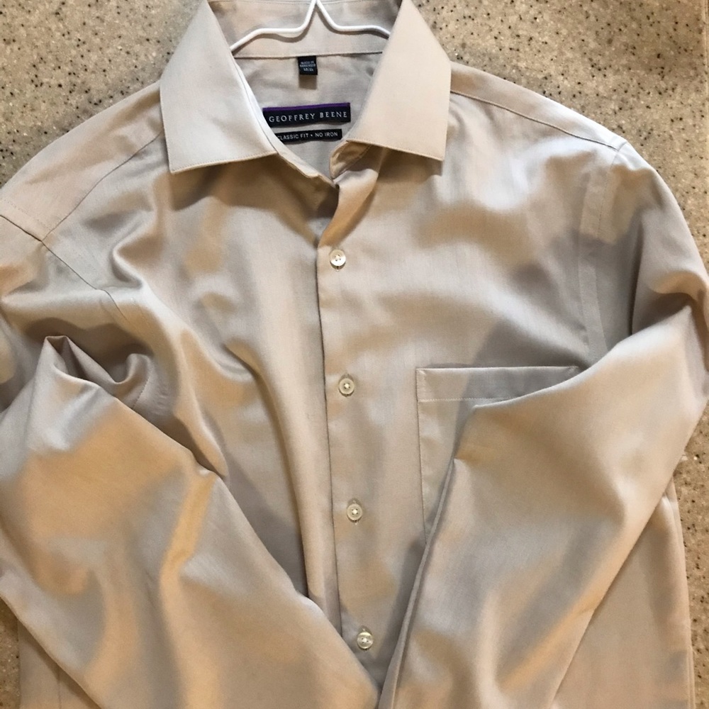 Geoffrey Beene S Classic Dress Shirt Tan!